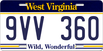 WV license plate 9VV360