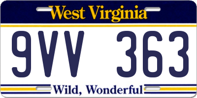 WV license plate 9VV363