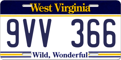 WV license plate 9VV366