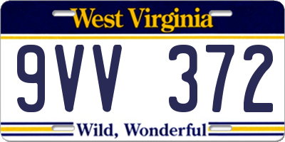 WV license plate 9VV372
