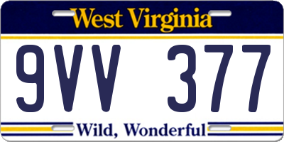 WV license plate 9VV377
