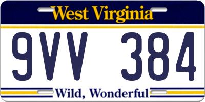 WV license plate 9VV384