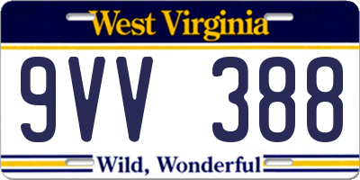 WV license plate 9VV388