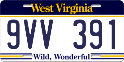 WV license plate 9VV391
