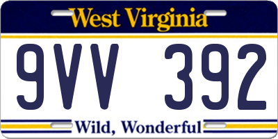 WV license plate 9VV392