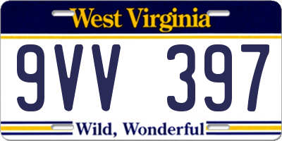 WV license plate 9VV397