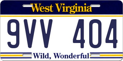 WV license plate 9VV404