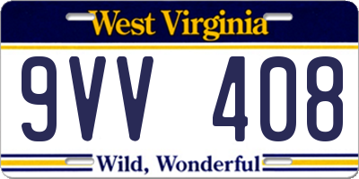 WV license plate 9VV408