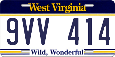 WV license plate 9VV414