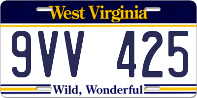 WV license plate 9VV425