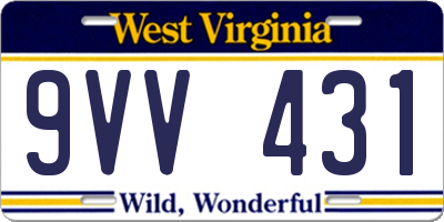 WV license plate 9VV431