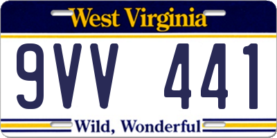 WV license plate 9VV441