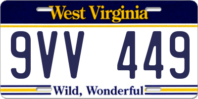 WV license plate 9VV449