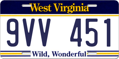 WV license plate 9VV451