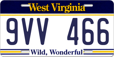 WV license plate 9VV466
