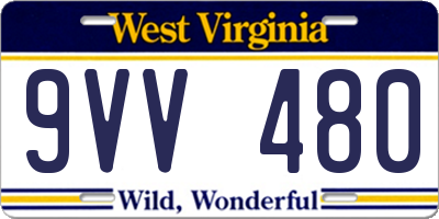WV license plate 9VV480