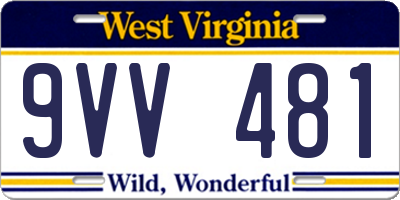 WV license plate 9VV481