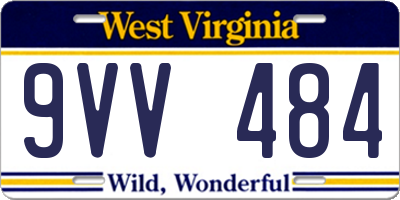 WV license plate 9VV484