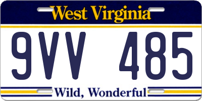 WV license plate 9VV485