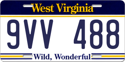 WV license plate 9VV488