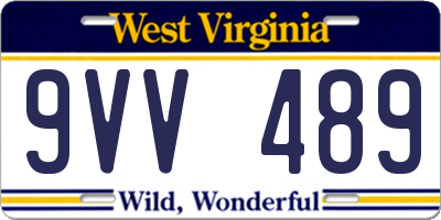 WV license plate 9VV489