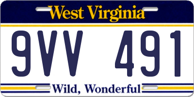 WV license plate 9VV491