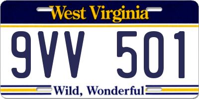 WV license plate 9VV501