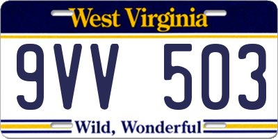 WV license plate 9VV503