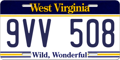 WV license plate 9VV508