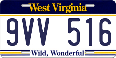 WV license plate 9VV516
