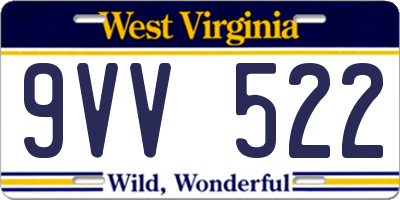 WV license plate 9VV522