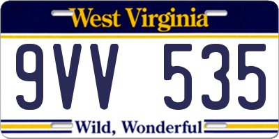 WV license plate 9VV535