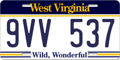 WV license plate 9VV537