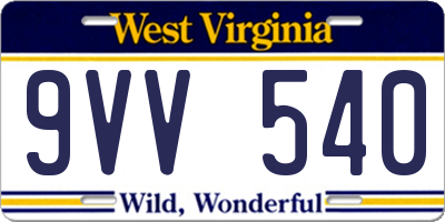 WV license plate 9VV540