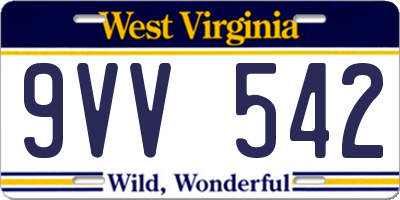 WV license plate 9VV542