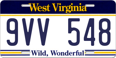 WV license plate 9VV548
