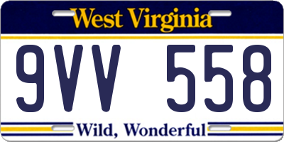 WV license plate 9VV558