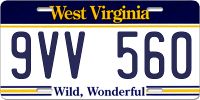 WV license plate 9VV560