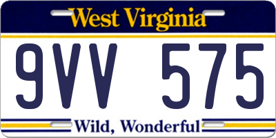 WV license plate 9VV575