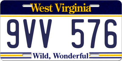 WV license plate 9VV576