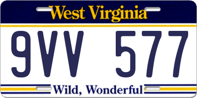 WV license plate 9VV577