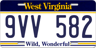 WV license plate 9VV582