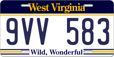 WV license plate 9VV583
