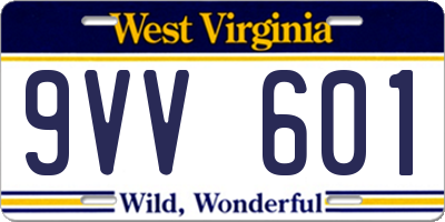 WV license plate 9VV601