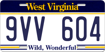 WV license plate 9VV604
