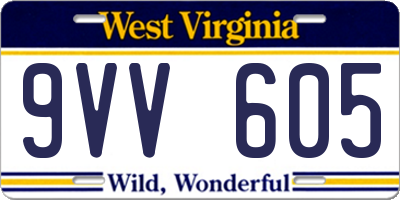 WV license plate 9VV605