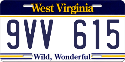 WV license plate 9VV615
