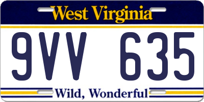 WV license plate 9VV635