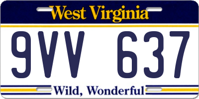 WV license plate 9VV637