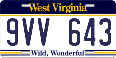 WV license plate 9VV643
